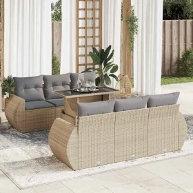 Set sofás de jardín 7 piezas y cojines ratán sintético beige by , Garden sets - Ref: Foro24-3326580, Price: 562,31 €, Discoun...