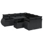 Set de sofás de jardín con cojines 9 pzas ratán sintético negro by , Garden sets - Ref: Foro24-3326606, Price: 650,45 €, Disc...