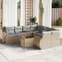 Set de sofás de jardín con cojines 9 pzas ratán sintético beige von , Gartensets - Ref: Foro24-3326610, Preis: 662,58 €, Raba...