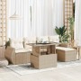Juego de sofás jardín con cojines 6 pzas ratán sintético beige by , Garden sets - Ref: Foro24-3326619, Price: 490,33 €, Disco...