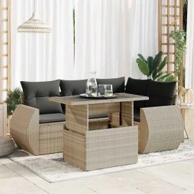 Set de sofás jardín y cojines 5 pzas ratán sintético gris claro von , Gartensets - Ref: Foro24-3326633, Preis: 442,46 €, Raba...