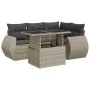 Set de sofás jardín y cojines 5 pzas ratán sintético gris claro von , Gartensets - Ref: Foro24-3326633, Preis: 442,46 €, Raba...