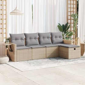 Juego de sofás jardín con cojines 5 pzas ratán sintético beige von , Gartensets - Ref: Foro24-3325465, Preis: 353,49 €, Rabat...