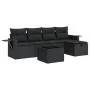 Set de sofás de jardín 6 piezas y cojines ratán sintético negro von , Gartensets - Ref: Foro24-3325471, Preis: 414,16 €, Raba...