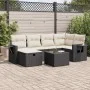 Set de sofás de jardín 7 pzas con cojines ratán sintético negro by , Garden sets - Ref: Foro24-3325492, Price: 434,15 €, Disc...