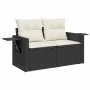 Set de sofás de jardín 7 pzas con cojines ratán sintético negro by , Garden sets - Ref: Foro24-3325492, Price: 434,15 €, Disc...