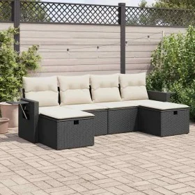 Set de sofás de jardín 6 piezas y cojines ratán sintético negro by , Garden sets - Ref: Foro24-3325522, Price: 354,74 €, Disc...