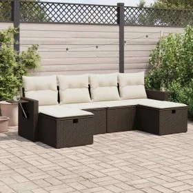 Set sofás de jardín 6 piezas y cojines ratán sintético marrón von , Gartensets - Ref: Foro24-3325529, Preis: 375,71 €, Rabatt: %