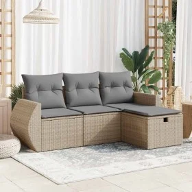 Juego de sofás jardín con cojines 4 pzas ratán sintético beige von , Gartensets - Ref: Foro24-3325555, Preis: 282,73 €, Rabat...