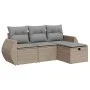 Juego de sofás jardín con cojines 4 pzas ratán sintético beige von , Gartensets - Ref: Foro24-3325555, Preis: 282,73 €, Rabat...