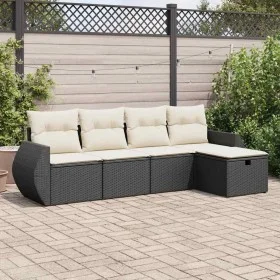 Set de muebles de jardín 5 pzas y cojines ratán sintético negro von , Gartensets - Ref: Foro24-3325562, Preis: 324,67 €, Raba...