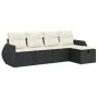 Set de muebles de jardín 5 pzas y cojines ratán sintético negro de , Conjuntos de jardín - Ref: Foro24-3325562, Precio: 325,4...