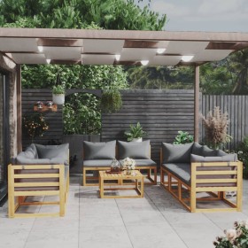 Garden furniture 9 pcs cushions solid acacia wood by vidaXL, Garden sets - Ref: Foro24-3057611, Price: 948,58 €, Discount: %