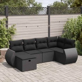 Set de sofás de jardín 6 piezas y cojines ratán sintético negro by , Garden sets - Ref: Foro24-3325581, Price: 402,64 €, Disc...