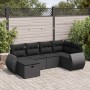 Set de sofás de jardín 6 piezas y cojines ratán sintético negro von , Gartensets - Ref: Foro24-3325581, Preis: 428,67 €, Raba...