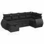 Set de sofás de jardín 6 piezas y cojines ratán sintético negro von , Gartensets - Ref: Foro24-3325581, Preis: 409,46 €, Raba...