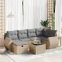 Set sofás de jardín 7 piezas y cojines ratán sintético beige von , Gartensets - Ref: Foro24-3325595, Preis: 466,10 €, Rabatt: %