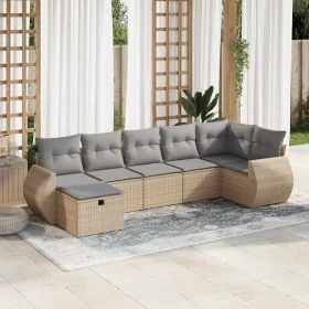 Set sofás de jardín 7 piezas y cojines ratán sintético beige by , Garden sets - Ref: Foro24-3325605, Price: 459,11 €, Discoun...