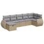 Set sofás de jardín 7 piezas y cojines ratán sintético beige von , Gartensets - Ref: Foro24-3325605, Preis: 459,11 €, Rabatt: %