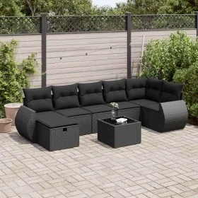 Set de sofás de jardín y cojines 8 piezas ratán sintético negro von , Gartensets - Ref: Foro24-3325611, Preis: 490,16 €, Raba...