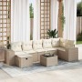 Set de sofás de jardín y cojines 8 piezas ratán sintético beige by , Garden sets - Ref: Foro24-3325714, Price: 558,97 €, Disc...