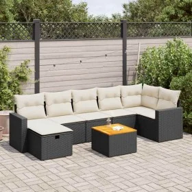 Set de sofás de jardín y cojines 8 piezas ratán sintético negro by , Garden sets - Ref: Foro24-3325794, Price: 451,43 €, Disc...