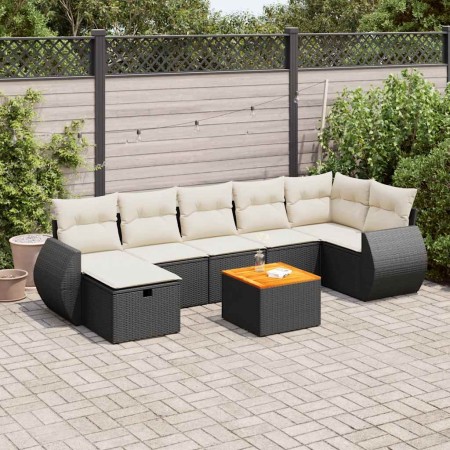 Set de sofás de jardín y cojines 8 piezas ratán sintético negro by , Garden sets - Ref: Foro24-3325850, Price: 478,43 €, Disc...