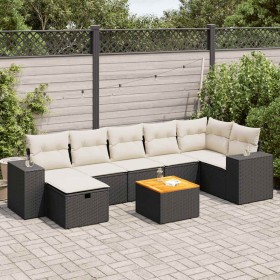 Set de sofás de jardín y cojines 8 piezas ratán sintético negro de , Conjuntos de jardín - Ref: Foro24-3325878, Precio: 475,0...