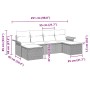 Conjunto de sofá de jardín con cojín 6 pcs Beige Poliratán