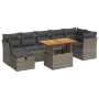 Set sofás jardín y cojines 8 pzas ratán sintético acacia gris de , Conjuntos de jardín - Ref: Foro24-3327984, Precio: 512,76 ...
