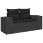 Set sofás jardín y cojines 6 pzas ratán sintético acacia negro by , Garden sets - Ref: Foro24-3328077, Price: 435,56 €, Disco...