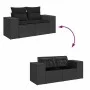 Set sofás jardín y cojines 6 pzas ratán sintético acacia negro by , Garden sets - Ref: Foro24-3328077, Price: 435,56 €, Disco...