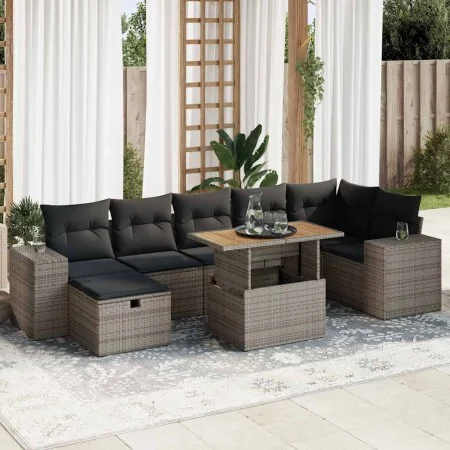 Set sofás jardín y cojines 5 pzas ratán sintético acacia gris von , Gartensets - Ref: Foro24-3328096, Preis: 539,67 €, Rabatt: %