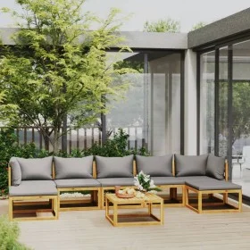Garden furniture 8 pcs cushions solid acacia wood by vidaXL, Garden sets - Ref: Foro24-3057630, Price: 974,92 €, Discount: %