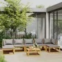 Muebles de jardín 8 pzas cojines madera maciza de acacia de vidaXL, Conjuntos de jardín - Ref: Foro24-3057630, Precio: 974,92...