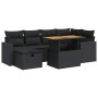 Set sofás jardín y cojines 8 pzas ratán sintético acacia negro by , Garden sets - Ref: Foro24-3328000, Price: 518,15 €, Disco...