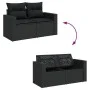 Set sofás jardín y cojines 8 pzas ratán sintético acacia negro by , Garden sets - Ref: Foro24-3328000, Price: 500,56 €, Disco...