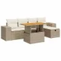 Set sofás jardín y cojines 6 pzas ratán sintético acacia beige de , Conjuntos de jardín - Ref: Foro24-3328080, Precio: 504,93...