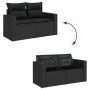 Set sofás jardín y cojines 9 pzas ratán sintético acacia negro by , Garden sets - Ref: Foro24-3328014, Price: 617,28 €, Disco...
