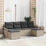 Conjunto de sofá de jardín con cojín 6 pcs Gris claro Poliratán
