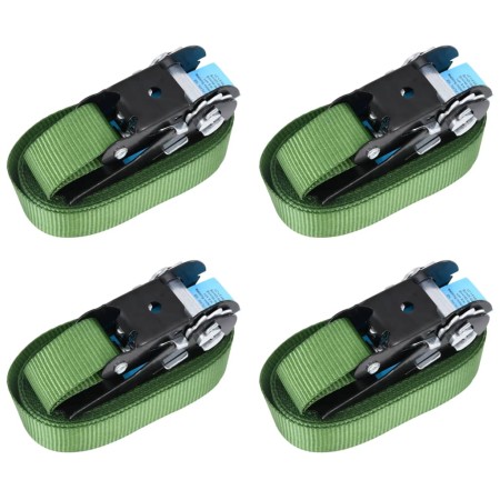Correas de sujeción de trinquete 4 unidades verde 800 daN 6 m de vidaXL, Correas de amarre - Ref: Foro24-148893, Precio: 24,5...