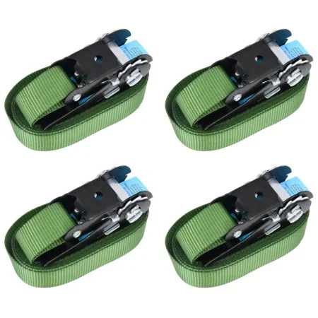 Ratchet tie down straps 4 units green 800 daN 6 m by vidaXL, Tie down straps - Ref: Foro24-148893, Price: 19,75 €, Discount: %