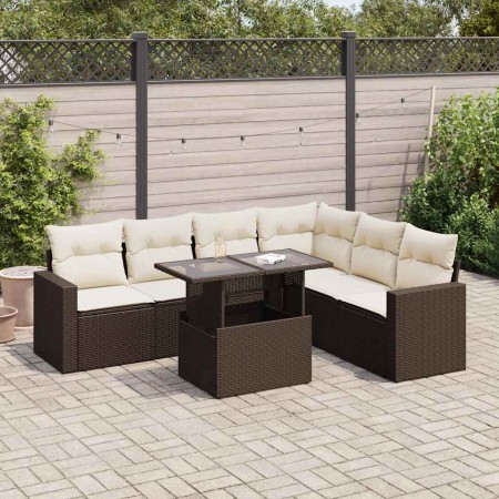 Juego de sofás de jardín 7 piezas con cojines ratán PE marrón von , Gartensets - Ref: Foro24-3326334, Preis: 527,98 €, Rabatt: %
