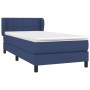 Cama box spring con colchón tela azul 90x190 cm