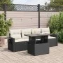 Set de muebles de jardín 5 pzas y cojines ratán sintético negro by , Garden sets - Ref: Foro24-3326397, Price: 355,87 €, Disc...