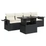 Set de muebles de jardín 5 pzas y cojines ratán sintético negro by , Garden sets - Ref: Foro24-3326397, Price: 355,87 €, Disc...