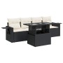 Set de muebles de jardín 5 pzas y cojines ratán sintético negro by , Garden sets - Ref: Foro24-3326397, Price: 354,46 €, Disc...