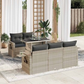 Set de sofás de jardín 6 pzas y cojines ratán sintético gris von , Gartensets - Ref: Foro24-3326413, Preis: 474,43 €, Rabatt: %