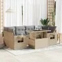 Set sofás de jardín 7 piezas y cojines ratán sintético beige by , Garden sets - Ref: Foro24-3326430, Price: 530,27 €, Discoun...