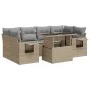 Set sofás de jardín 7 piezas y cojines ratán sintético beige by , Garden sets - Ref: Foro24-3326430, Price: 530,27 €, Discoun...